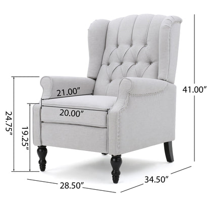 Walter Tufted Fabric Wingback Recliner Club Chair by Christopher Knight Home