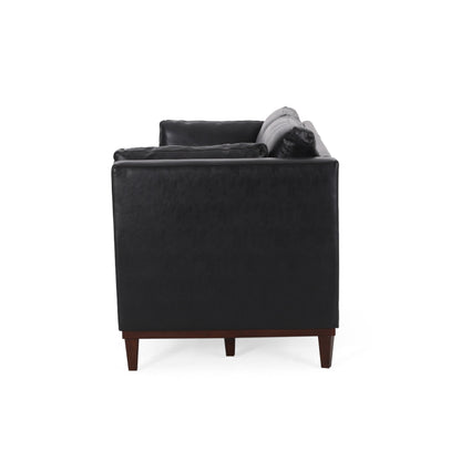 Warbler Faux Leather 3 Seater Sofa by Christopher Knight Home