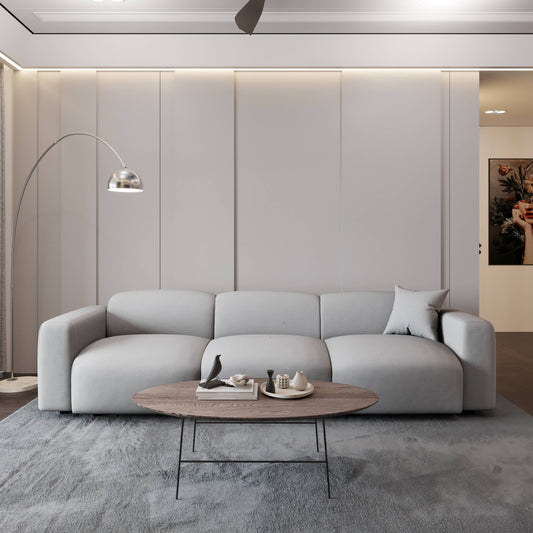 Whisper Upholstered Conversation Set with Modular Chairs, Attachable Arms and Ottoman Living Room Sectional Set