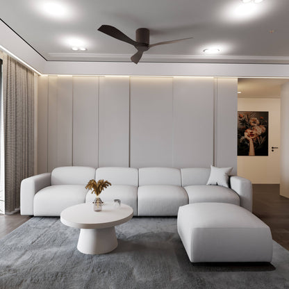 Whisper Upholstered Conversation Set with Modular Chairs, Attachable Arms and Ottoman Living Room Sectional Set