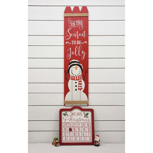 Wood Christmas Wall Decor for Front Door,Red