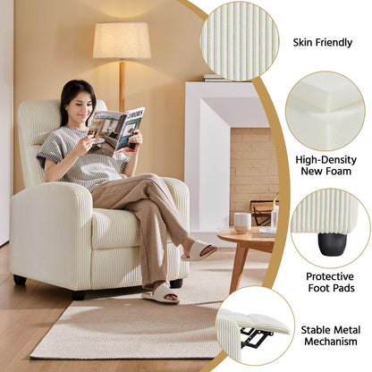 Yaheetech Adjustable Modern Upholstered Recliner Chair with Pocket Springs for Living Room