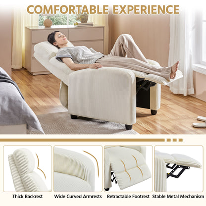 Yaheetech Adjustable Modern Upholstered Recliner Chair with Pocket Springs for Living Room