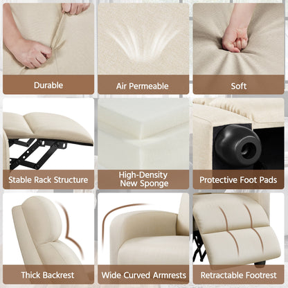 Yaheetech Modern Fabric Recliner Chair