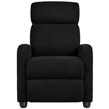 Yaheetech Upholstered Boucle Recliner Sofa Adjustable Reclining Chair, Ivory