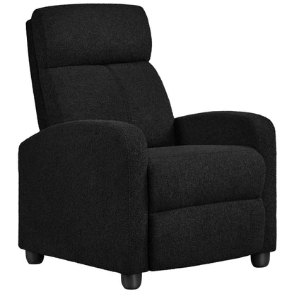 Yaheetech Upholstered Boucle Recliner Sofa Adjustable Reclining Chair, Ivory