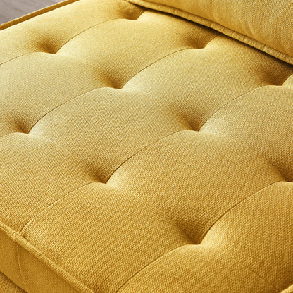 Yellow 39 Single Multipurpose Ottoman Pull Out Sofa Bed with Adjustable Backrest and Pillow for Living Room