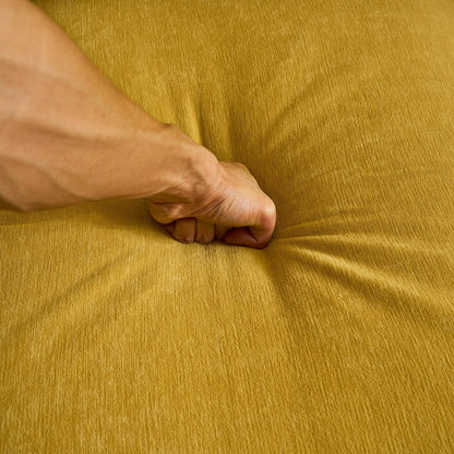 Yellow 83'' Velvet L-Shaped Sofa with Loose Backrest
