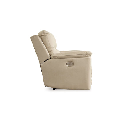 Zane Power Recliner Sofa Chair, USB Port, 91 Inch, Beige Faux Nubuck Suede