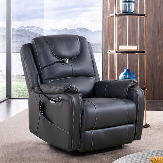 Zero Gravity Electric Recliner Chair with Adjustable Backrest, Massage, Heated Lumbar, USB Port, Phone Holder and Side Pockets