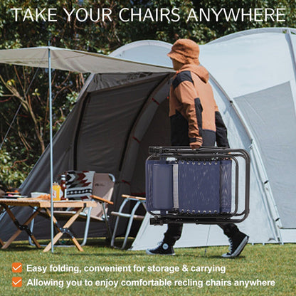 Zero Gravity Lounge Chair Outdoor Patio Folding Recliners with Headrest, Cup Holder and Removable Tray