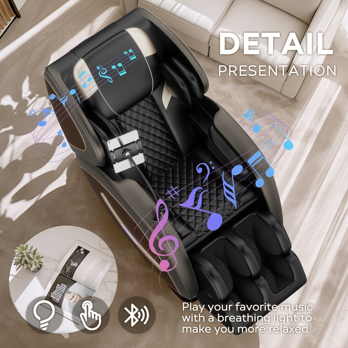 Zero Gravity Massage Recliner with Full Body Air Massage & Bluetooth