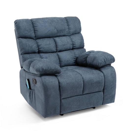 Zoi Power Recliner Chair, 5 Massage Modes, Pillow Tufted Gray Fabric