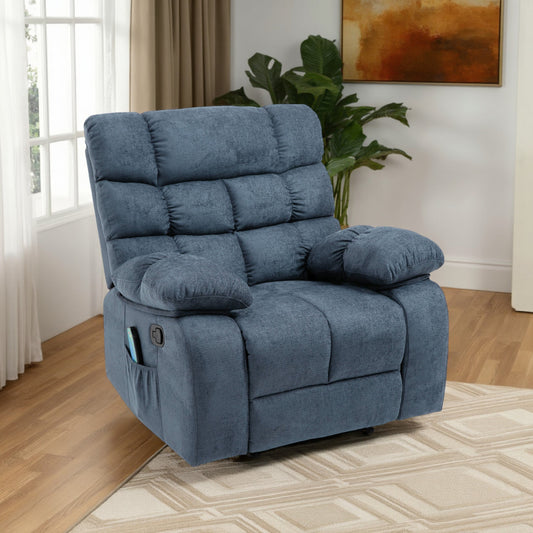 Zoi Power Recliner Chair, 5 Massage Modes, Pillow Tufted Gray Fabric