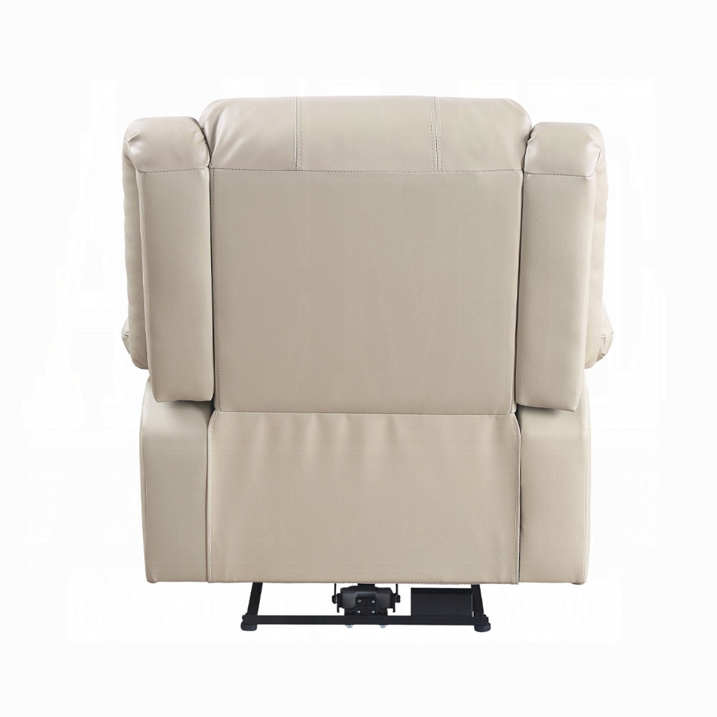 Zuru Power Reclining Chair, Pillow Top Armrests, Beige Faux Leather