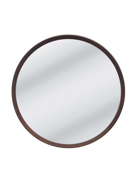 Anderson Walnut 100cm Round Mirror - Natural
