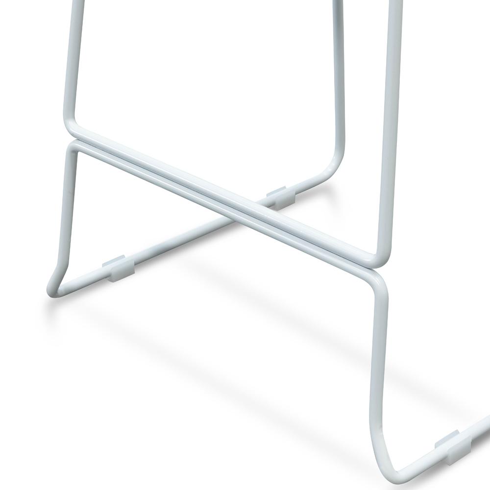 Apollo Bar Stool With Natural Timber Seat - White Frame