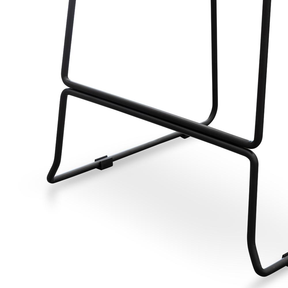 Apollo Bar Stool With Walnut Timber Seat - Black Frame