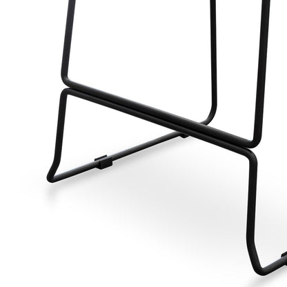 Apollo Bar Stool With Walnut Timber Seat - Black Frame
