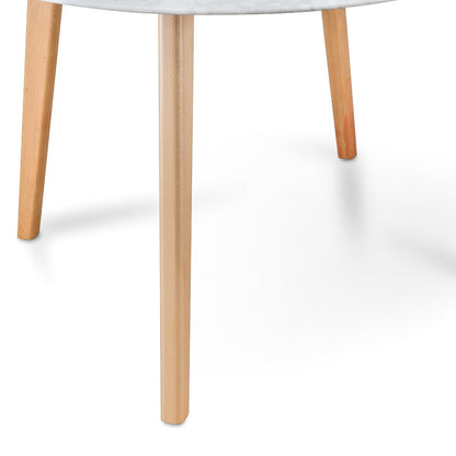 Aron 120cm Round Marble Dining Table - Natural Base