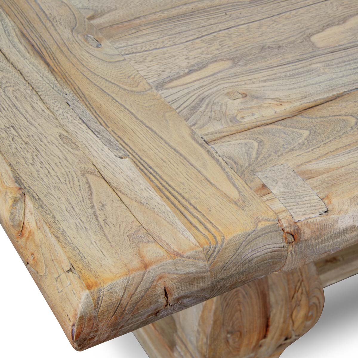 Artica Elm Wood Dining Table 2.4m - Rustic Natural