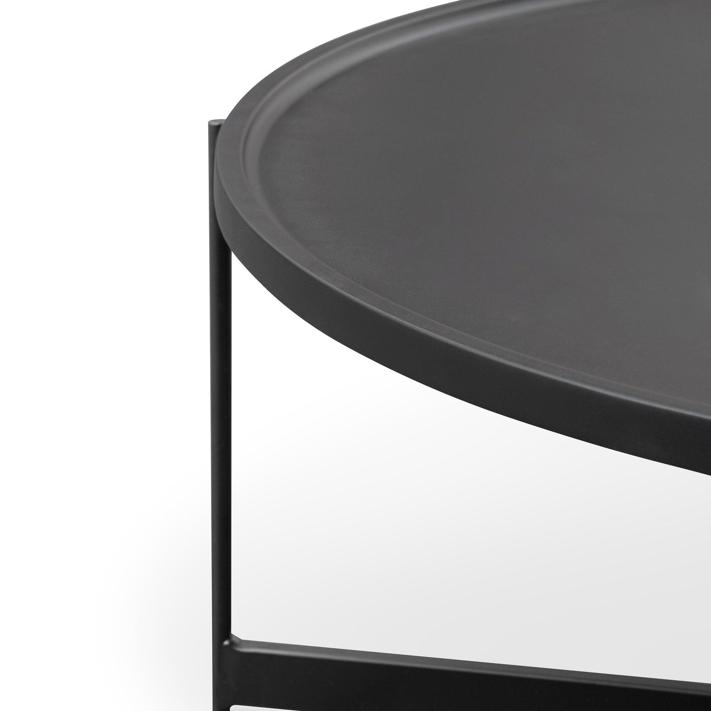 Burton 90cm Round Coffee Table - Matte Black