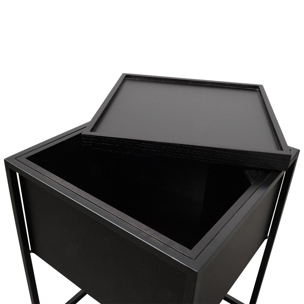 Cane Scandinavian Side Table - Black