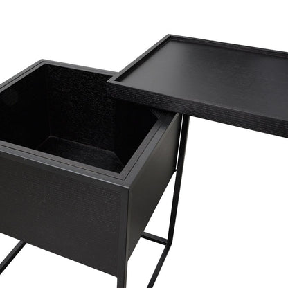 Cane Scandinavian Side Table - Black