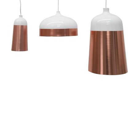 Clearance - Fontain Cylinder Pendant Lamp - Rose Gold - White