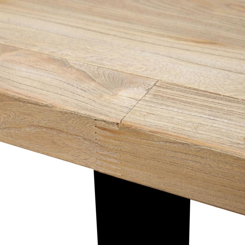 Dalton Reclaimed Wood Dining Table 2.4m - Rustic Natural - Upgraded Top