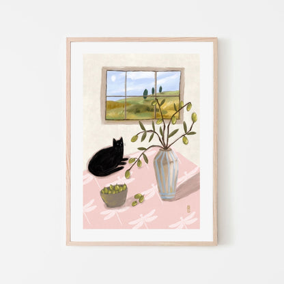 A Cat And Olives, by Lia Nell